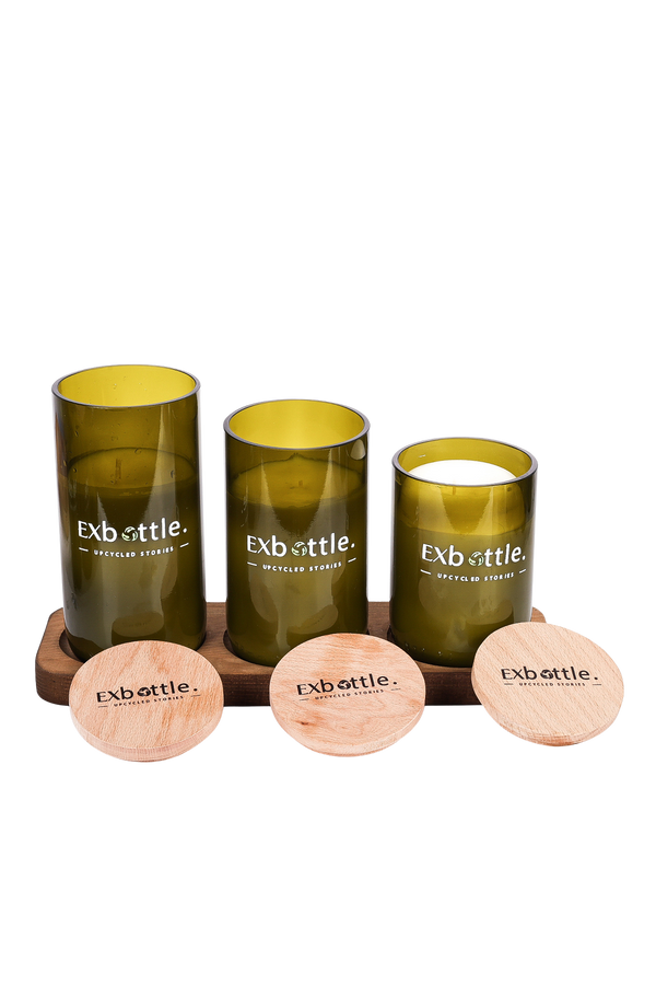 Exbottle Düz Kesim Geri Dönüştürülmüş Üçlü Set