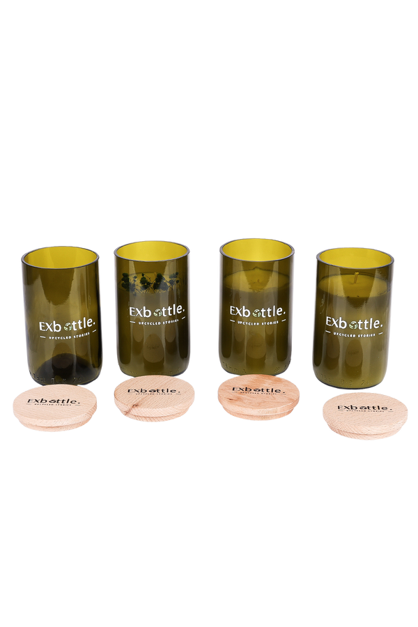 Exbottle Düz Kesim Geri Dönüştürülmüş Dörtlü Set