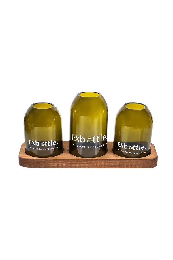 Exbottle Düz Kesim Geri Dönüştürülmüş Üçlü Set