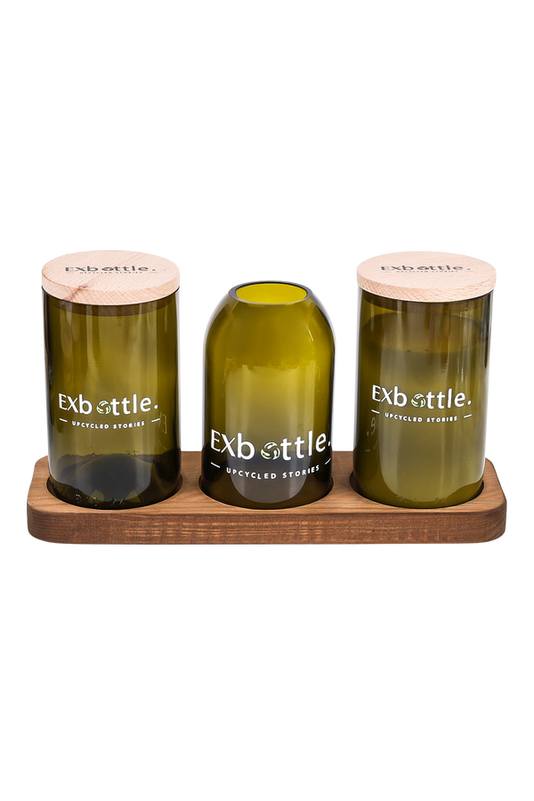 Exbottle Düz Kesim Geri Dönüştürülmüş Üçlü Set