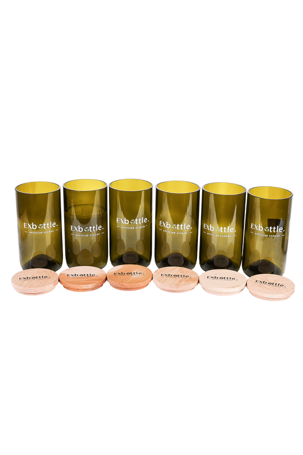 Exbottle Düz Kesim Geri Dönüştürülmüş Altılı Set