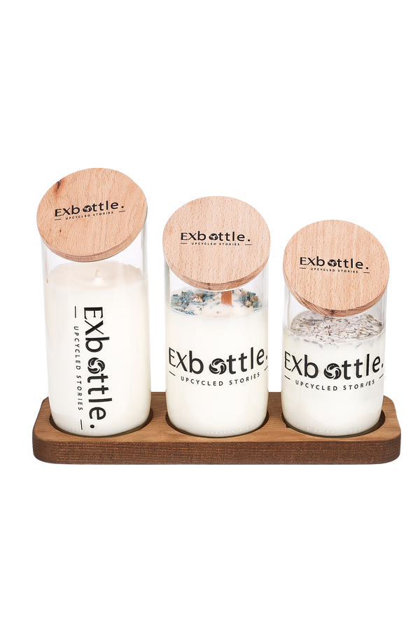 Exbottle Slanted-Cut Upcycled Trio Set